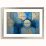 Modern Geometric Blue Living Room Wall Art - Canvas & Framed Prints