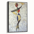 Abstract figurative framed canvas art showcasing a striking black design, viewed from the side, perfect for modern interior decor and artistic expression.