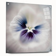 Abstract floral wall art design displayed in acrylic glass, showcasing vibrant colors and intricate patterns, elegantly mounted with decorative pins for a striking side view.
