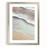 Abstract landscape wall art framed in silver, showcasing vibrant colors and intricate details, perfect for modern home decor or office settings.