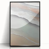 Framed abstract landscape wall art in black acrylic, showcasing vibrant colors and dynamic shapes, perfect for modern home decor and artistic expression.