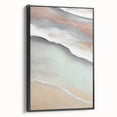 Framed abstract landscape wall art featuring calming earth tones and textured details. The artwork is displayed in a sleek black frame, enhancing its modern aesthetic.