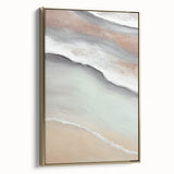 Framed canvas wall art showcasing an abstract landscape design with rich gold tones and intricate textures, ideal for modern home decor.