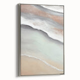 Framed abstract landscape wall art featuring a silver side view, showcasing vibrant colors and textured details, perfect for modern home decor accents.