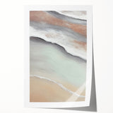 Abstract landscape wall art print showcasing vibrant colors and intricate patterns, rolled for easy handling and display, perfect for modern home decor.