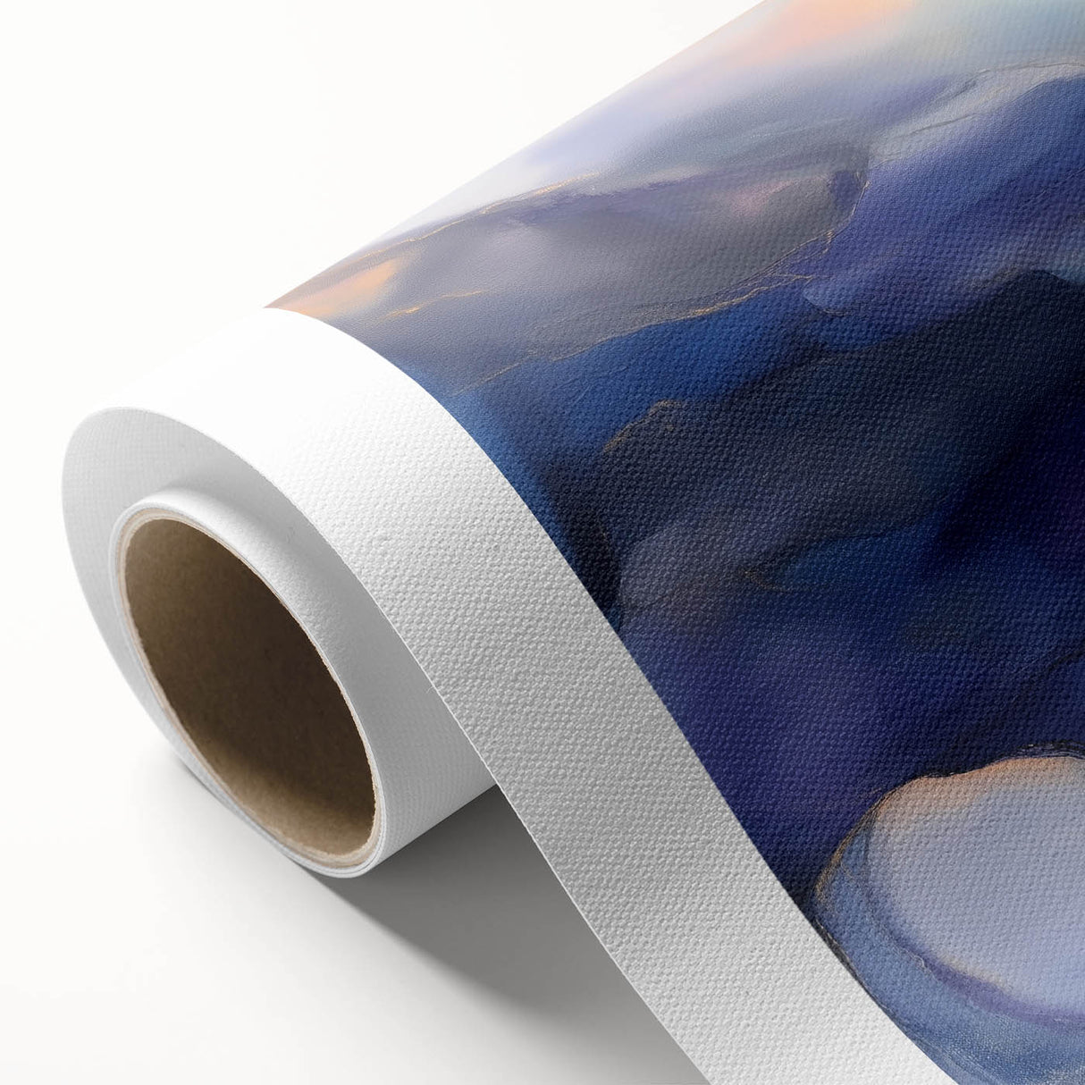 Fluid Abstract Wall Art – Violet, Navy & Gold Stone-Inspired Design