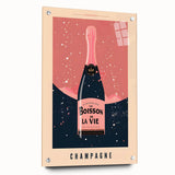 Large abstract wall art on acrylic glass depicting vibrant, swirling colors, ideal for dining room or bedroom decor.