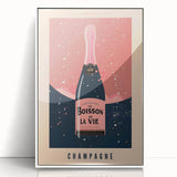 Large acrylic print of a mid-century modernist food and drinks motif in pastel shades, ideal for nursery wall art.