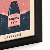 Extra large black wall art featuring colorful, textured food and drink motifs on framed canvas, ideal for living room decor.