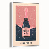 Extra large framed canvas of vintage poster art featuring colorful food and drink imagery, suitable for living room decor.