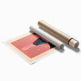 Extra large rolled print featuring delicate floral patterns in soft pastel colors, ideal for classy bathroom wall art.