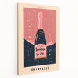 A large stretched canvas featuring a colorful illustration of various foods and beverages, ideal for kitchen wall art.