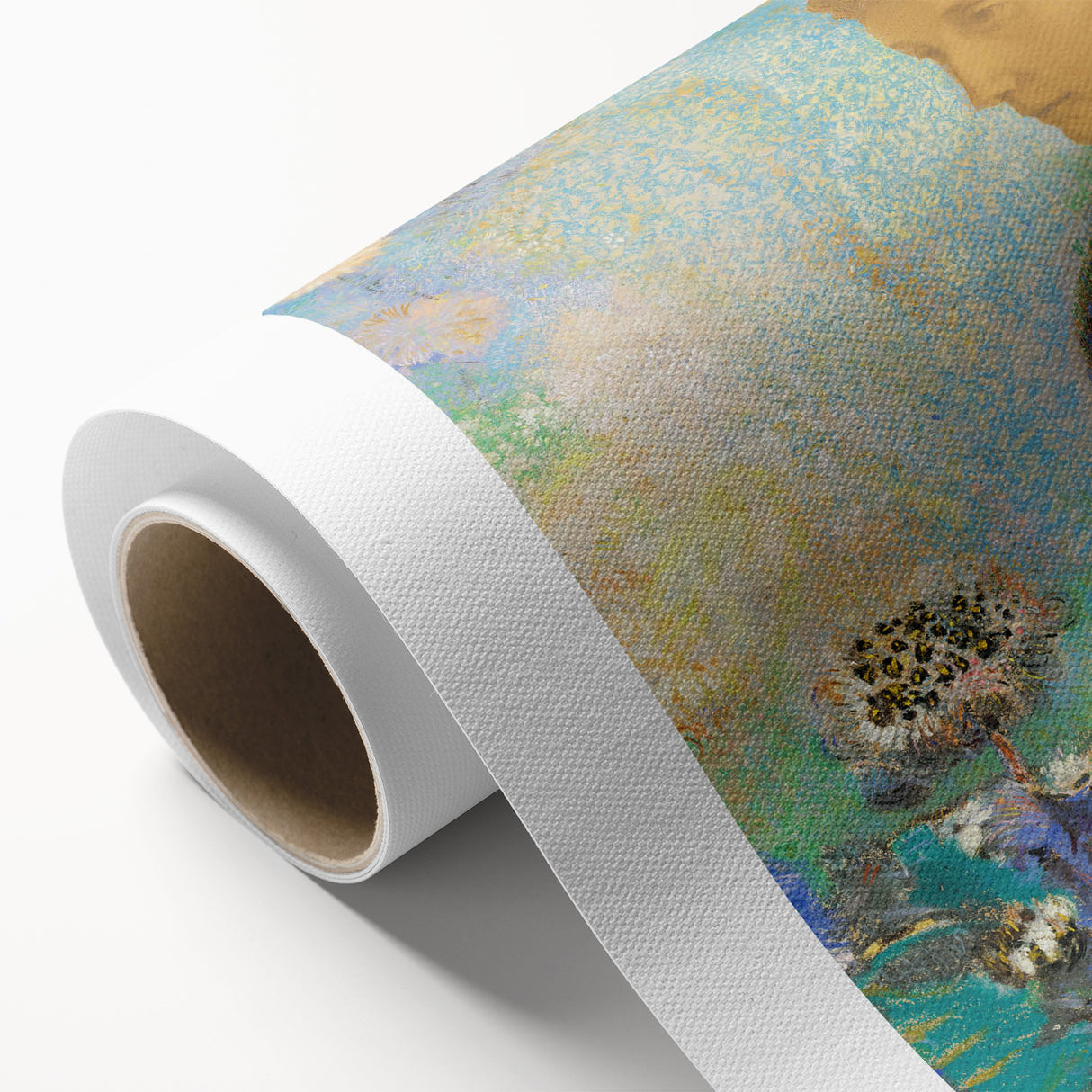 Modern Wall Art - Elegant Portrait of a Woman with Floral Background - Print