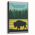 Vintage Yellowstone Bison Poster - Retro National Park Art