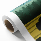 Vintage Yellowstone Bison Poster - Retro National Park Art