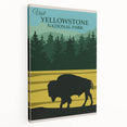 Vintage Yellowstone Bison Poster - Retro National Park Art