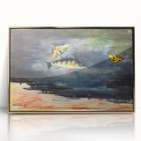 Realism Art Print of Fish and Butterflies - Nature’s Aquatic Harmony