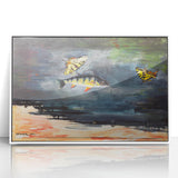 Realism Art Print of Fish and Butterflies - Nature’s Aquatic Harmony