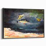 Realism Art Print of Fish and Butterflies - Nature’s Aquatic Harmony