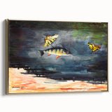 Realism Art Print of Fish and Butterflies - Nature’s Aquatic Harmony