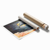 Realism Art Print of Fish and Butterflies - Nature’s Aquatic Harmony