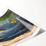 Realism Art Print of Fish and Butterflies - Nature’s Aquatic Harmony
