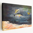 Realism Art Print of Fish and Butterflies - Nature’s Aquatic Harmony