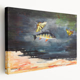 Realism Art Print of Fish and Butterflies - Nature’s Aquatic Harmony