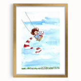 Flying High Watercolor Print - Personalized Kids Art