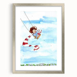Flying High Watercolor Print - Personalized Kids Art