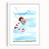 Flying High Watercolor Print - Personalized Kids Art