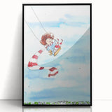 Flying High Watercolor Print - Personalized Kids Art