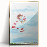 Flying High Watercolor Print - Personalized Kids Art