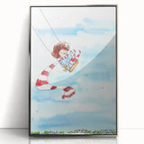 Flying High Watercolor Print - Personalized Kids Art