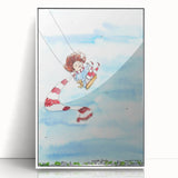 Flying High Watercolor Print - Personalized Kids Art