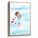 Flying High Watercolor Print - Personalized Kids Art