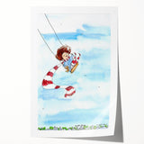 Flying High Watercolor Print - Personalized Kids Art