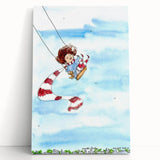 Flying High Watercolor Print - Personalized Kids Art