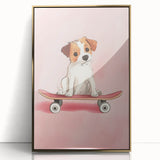 Framed Baby Art Prints – Puppy on Skateboard Nursery Wall Art