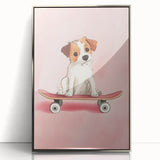 Framed Baby Art Prints – Puppy on Skateboard Nursery Wall Art
