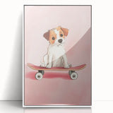 Framed Baby Art Prints – Puppy on Skateboard Nursery Wall Art