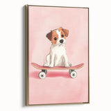 Framed Baby Art Prints – Puppy on Skateboard Nursery Wall Art