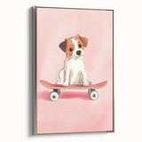 Framed Baby Art Prints – Puppy on Skateboard Nursery Wall Art