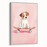 Framed Baby Art Prints – Puppy on Skateboard Nursery Wall Art
