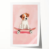 Framed Baby Art Prints – Puppy on Skateboard Nursery Wall Art