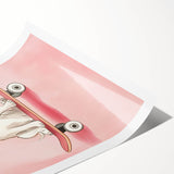 Framed Baby Art Prints – Puppy on Skateboard Nursery Wall Art