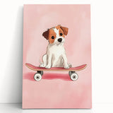 Framed Baby Art Prints – Puppy on Skateboard Nursery Wall Art