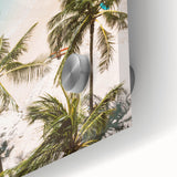 Large abstract wall art featuring summer-themed colors on acrylic glass, ideal for dining room ambiance.