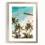 Textured abstract art print in vibrant orange and yellow tones on a framed canvas, ideal for bedroom art.