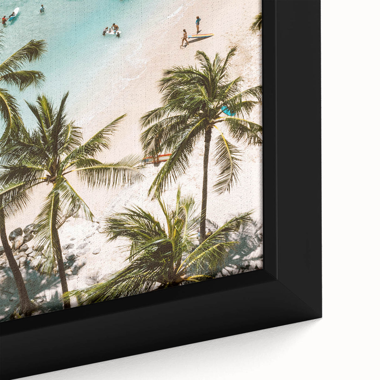 Extra large black wall art featuring a textured, colorful abstract design on framed canvas, ideal for living room decor.